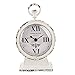 NIKKY HOME Vintage Mantel Clock, White Rustic Metal Analog Clock, Battery Operated, Distressed Style, 4.7 x 2.4 x 7.6 Inch