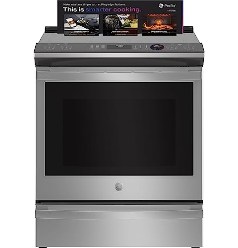 GE Profile PHS930YPFS 30 Smart Slide In Electric Front Control Induction and Convection Range with 5.3 cu. ft. Capacity Glide Touch Controls Wi-Fi Connect Stainless Steel