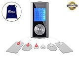 TechCare Mini Massager Tens Unit FDA 510k Cleared Lifetime Warranty Tens Machine for Drug Free Pain Management, Back Pain and Rehabilitation (Silver)