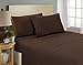 Clara Clark Premier 1800 Series 4pc Bed Sheet Set - Queen, Brown, Hypoallergenic, Deep Pocket