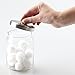 mDesign Round Bathroom Vanity Countertop Storage Canister Glass Jar Combo with Metal Lid for Cotton Swabs, Rounds, Balls, Makeup Sponges, Bath Salts - Set of 3 - Clear/Brushed
