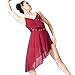 MiDee Latin Dance Costume V-Neck Sequined High-Low Lyrical Dress For Girls