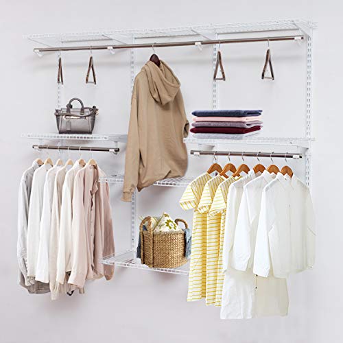 Moccha Custom Closet Organizer System, Wall Mounted Closet System with Hanging Rod, Metal