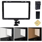 Mcoplus Air-1000b 160pcs CRI95 Bi-color Ultra-thin Dimmable Panel Digital Camera/Camcorder video Led Light for Canon Nikon Sony Panasonic Olympus Pentax Camera with Sony NP-550 Battery+charger（Black)