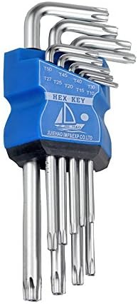 STARRICH 9pcs 50HRC Torx Hex Key Wrench Screwdriver Star Key L-wrench Set Tool Carpenter Auto Repair Hand Tools T10-T50