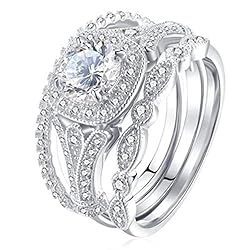 iLH Clearance Rings,Fashion Three Layers Diamonds