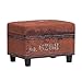 NACH FJ-14-1042 Rectangle Faux Leather Storage Stool/Ottoman, Orange