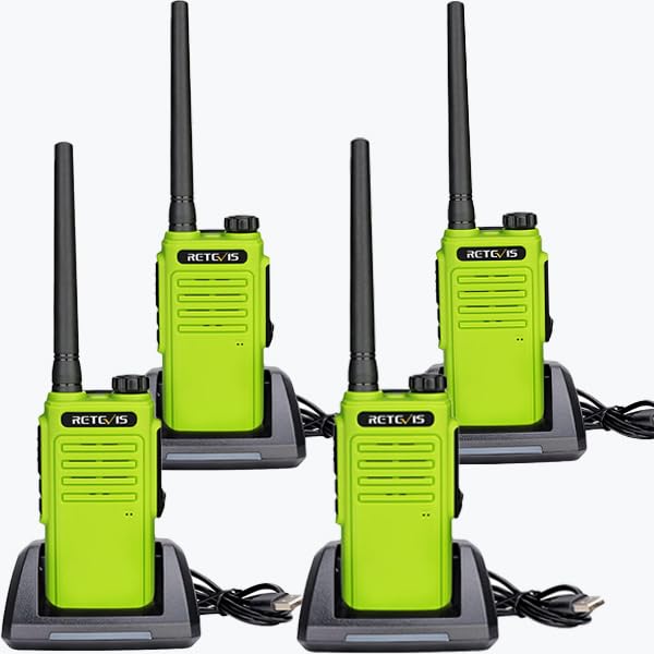 Retevis RT647 Walkie Talkie Waterproof, 16 Channels PMR446, Scan CTCSS/DCS, 2 Way Radio (4Pcs, Green)