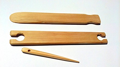 3 Piece 28 inch X 1.5 wide weaving stick shuttle and Pick up stick