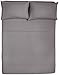 Amazon Basics Soft, Breathable, Wrinkle-free Microfiber 4 Piece Bed Sheet Set, 14-inch Deep Pockets, King, Dark Gray, Solid
