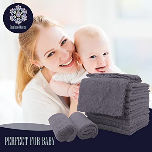 BAMBOO QUEEN Super Soft Burp Cloths 16 Pack Thick Extra Absorbent Perfect Size Large 20