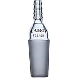 Laboy HMA012603 Glass Straight Inlet Adapter with 24/40 Male Glass Joint and 8 mm Hose Connection Lab Glassware