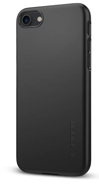 Spigen Thin Fit iPhone 7 Case with SF Coated Non Slip Matte Surface for Excellent Grip and QNMP Compatible for iPhone 7 2016 - Black