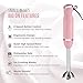Chefman Immersion Stick Blender Includes Stainless Steel Shaft & Blades Powerful Ice Crushing 2-Speed Control One Hand Mixer, Soft Touch Grip, Pastel Pink