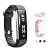 Keyney Fitness Tracker,Waterproof Activity Tracker with Sleep Monitor and Pedometer Step Counter Watch,Smart Bracelet Bluetooth Wireless Wristband Smartwatch for Kids Women Men (Black+Pink Band)