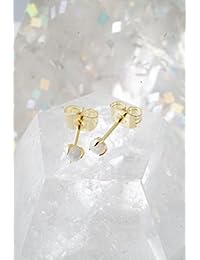 HONEYCAT Pendientes solitarios de ópalo pequeño en oro, oro rosa o plata   Joyería minimalista y delicada