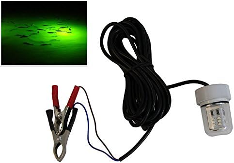 12V 15W Underwater Green Bait Fishing LED Light, Submersible Night Fishing Lamp, Snook Light, Dock Decorative Light