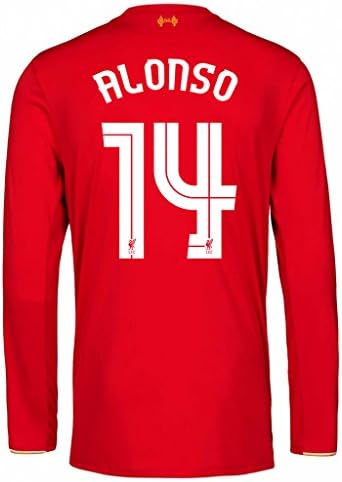 2015/16 #14 Alonso Red UCL Long Sleeve Home Adult Jersey Size - M