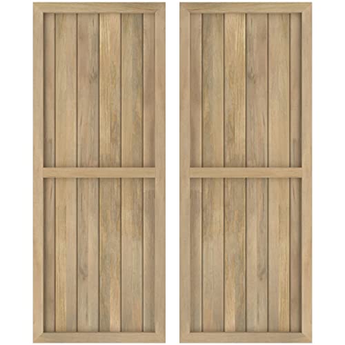 Ekena Millwork ARW101BF621X79UNH Americraft Six Exterior Real Wood Two Equal Pa…