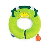 Trunki Kid's Travel Neck Pillow with Magnetic Child's Chin Support - Yondi Small Dudly Dinosaur (Green)
