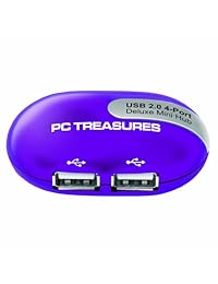 Digital Treasures mini hub USB con 4 puertos USB (07203), Azul marino
