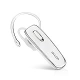 GLCON GJ-02 Stereo Wireless Bluetooth 4.0 Headphone with A2DP, Music Streaming Dual Pairing, Noise Cancellation, Echo Cancellation, Mic and Slave Earbud (White)
