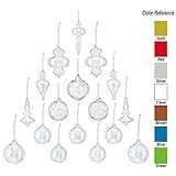 Youseexmas Mouth Blown Glass Christmas Ornaments Pack of 17 MEDIUM Size (clear)