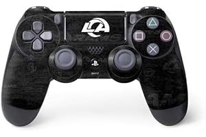 Skinit Decal Gaming Skin Compatible with PS4 Controller - Officially Licensed NFL Los Angeles Rams Black & White Design