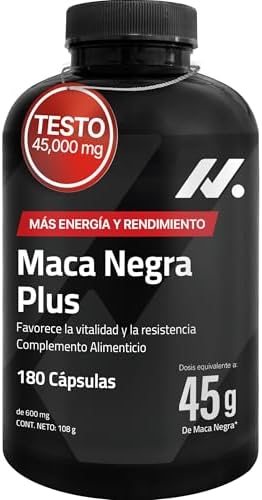 Maca Preta de Alta Potência – 45.000 mg Equivalente – Testosterona Natural Homem – 180 Cápsulas Vegan – Energia, Vitalidade e Culturismo – Produzido na UE - Nyvos — foto 1 de 8