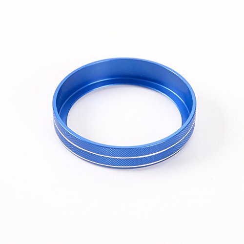 Thenice 6pcs Aluminum Alloy Air Conditioner & Audio & Trailer & 4x4 Switch Knob Ring Console Button Cover Trim Bezel for Ford F150 XLT 2016 2017(Blue) - Thumbnail 2