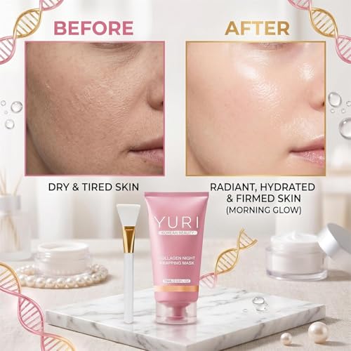 Yuri Collagen Night Wrapping Mask, Yuri Korean Beauty, Korean Beauty Collagen Night Wrapping Mask, Easy Peel off Facial Mask Skin Care Night Mask, Hydrating Firming Sleeping Mask (1pcs)