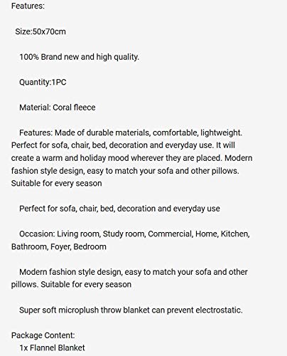 Butifullove Plush Fleece Blanket Soft Warm Throw Rug Printing Sofa Bed Blanket Bedding (F 1)