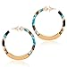 XOCARTIGE Hoop Earrings for Women Statement Resin Acrylic Earrings Mottled Circle Dangle Earrings Bohemia Stud Earring for Girls