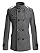 Doublju Mens Half Trench Coat GRAY (US-M)
