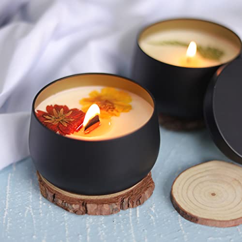 SIMPZIA Candle Tins, 24 x 8oz Candle Jars for Making Candles, Metal Tins with Lids, Candle Containers for Making Candles, Black Tins Each 8oz
