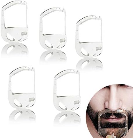 Thumbelin 5 Pcs Transparent Beard Shaper Styling Tool Different Sizes Facial Hair Trimming Guide Grooming Shaper Hair Lineup Tool