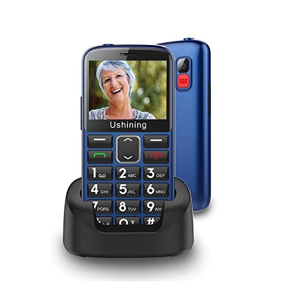 GSM-Big-Button-Mobile-Phone-for-ElderlyDual-Sim-Free-Basic-Mobile-PhoneUnlocked-Senior-Phone-with-SOS-Button-Speed-Dial-1000mAh-HAC-Torch-Side-Buttons-Bluetooth-Charging-Dock-Blue ukuu GSM Big Button Mobile Phone for Elderly,Dual Sim Free Basic Mobile Phone,Unlocked Senior Phone with SOS Button…