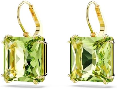 Pendientes Millenia, Talla cuadrada, Verdes, Baño tono oro