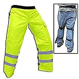 Forester Chainsaw Safety Chaps with Pocket, Apron Style (Long 40", Safety Green)