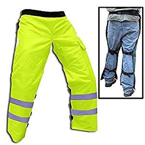 Forester Chainsaw Safety Chaps with Pocket, Apron Style (Long 40", Safety Green)