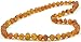 Raw Amber Necklace for Adults - 17.7 Inches - Cognac Color - Baltic Amber Land - Hand-made From Unpolished / Certified Baltic Amber Beads - Knotted - Screw Clasp (Cognac)