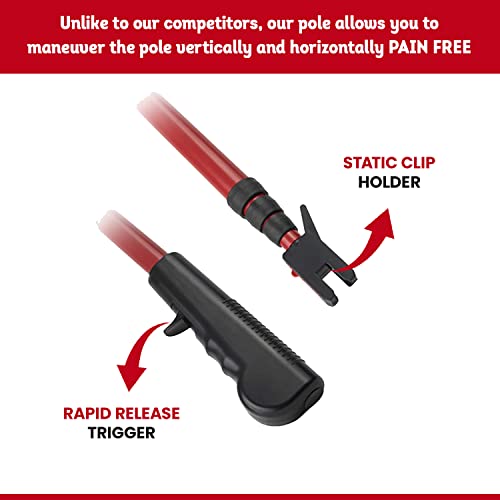 No Ladder PRO Telescoping Pole with 25 Rapid Release Light Clips for