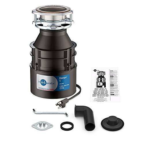 InSinkErator Garbage Disposal with Power Cord, Badger 1, Standard