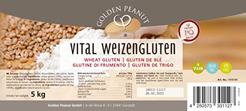 GOLDEN PEANUT Vital tarweluten 5 kg - natuurlijk verdikkingsmiddel zuiver plantaardig, tarwe-eiwitten, zijkant… - Afbeelding 4