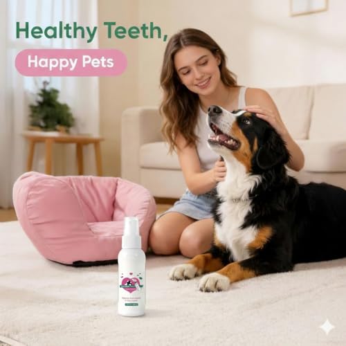 Srcasy DentaClean Spray for Dogs & Cats, No-Brush Plaque & Tartar Remover, Breath Freshener, Dentaclean for Dogs, Supports Daily Denta Hygiene, Easy Spray Use, 100ml