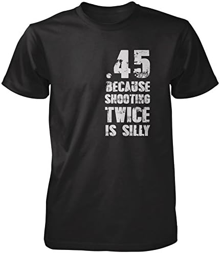 Vine Fresh Tees - Because Shooting Twice Is Silly T-shirt - Adult X-Large, Black