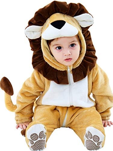 Baby Halloween Costumes Infants Romper Lion Skeleton Hoodie Jumpsuit Onesie Animal King Pajamas Outfit for 0-24M Toddler