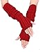 Colorful House Fingerless Thumb Hole Long Gloves Mittens Winter Arm Warmer (Dark Red)