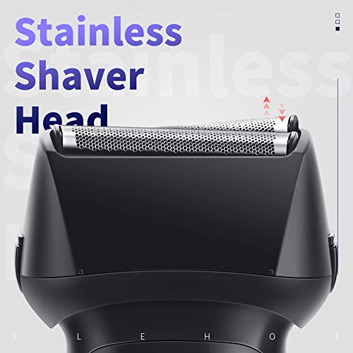 ELEHOT Electric Razor for Men Reachargeable Lithium-ion Electric Foil Shaver Cord & Cordless Use with Slide-Up Trimmer
