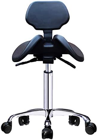 DOOST Saddle stool rolling ergonomic swivel chair with backrest dental office massage barber shop salon chair, adjustable hydraulic bench